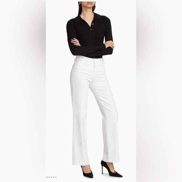 L’Agence Scottie Wide Leg High Rise Jean Blanc White NWOT SZ 27 MSRP $255 - Picture 1 of 7